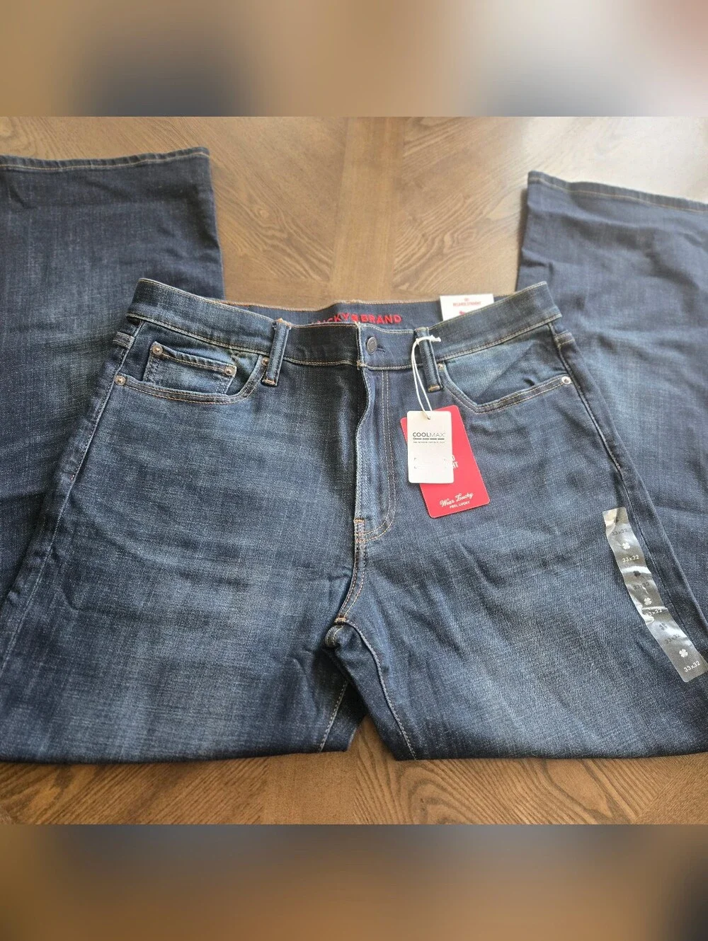 Lucky Brand NWT 181 Relaxed Straight Coolmax Jean  33 x 32